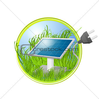 Eco logo of solar panel