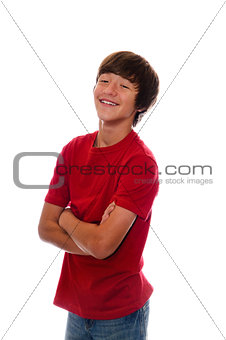 Happy teen with arms crossed