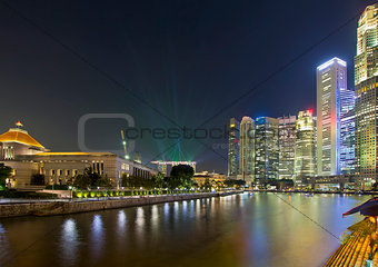 Singapore Nightline by Boat Quay