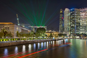 Singapore City Skyline Light Show