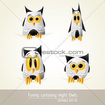 Funny Cartoony night owls