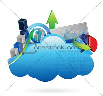 Business financial economy Cloud computing concept