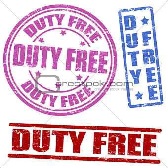 Set of duty free stamps