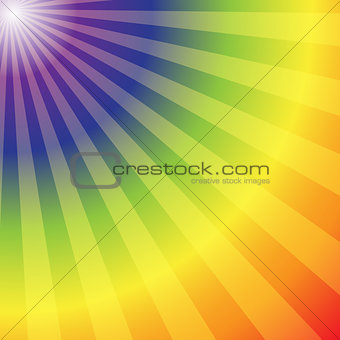Rainbow radial rays abstract background