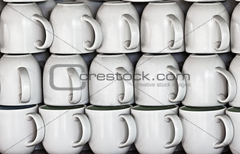 Ceramic cups on market stall