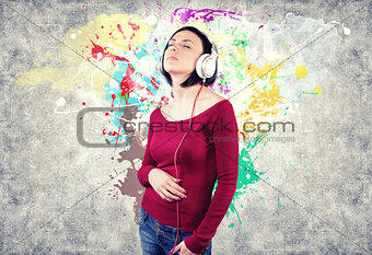 Girl with earphones