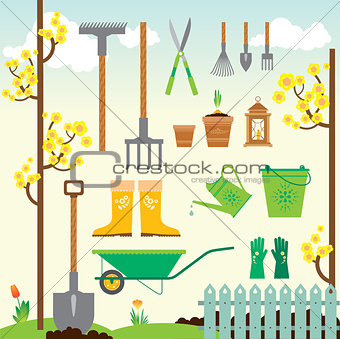 Cute spring gardening set