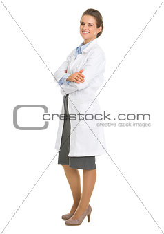 Full length portrait of woman in white robe