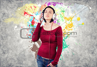 Girl with earphones