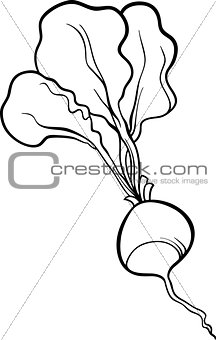 radish vegetable cartoon for coloring book