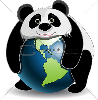 Panda on the globe