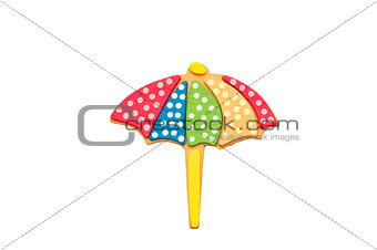 Beach umbrella on white