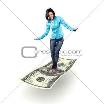 Girl on a money