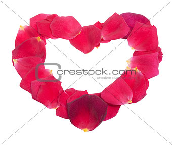 rose petals heart