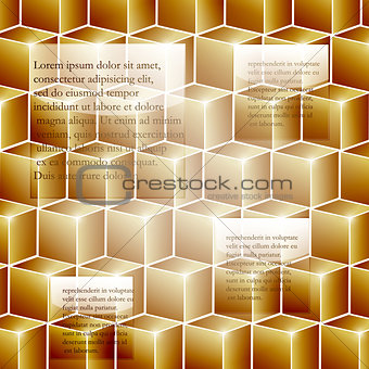 vector infographic template background with golden cubes
