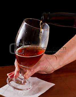 pouring a beer