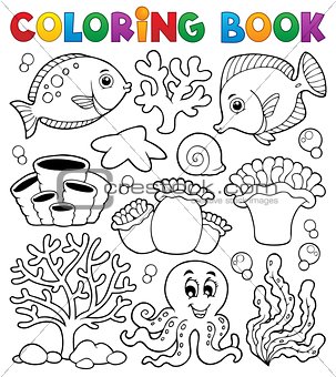 Coloring book coral reef theme 2