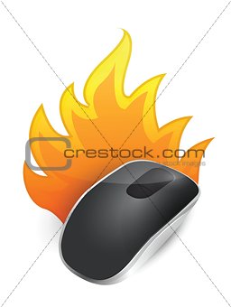 burning Wireless computer mouse