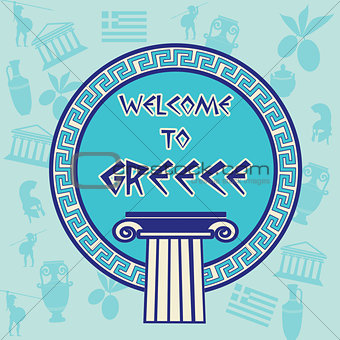 Welcome to Greece travel sticker