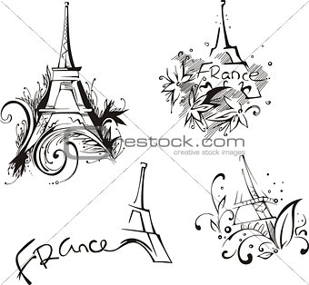 Sketches with Eiffel Tower