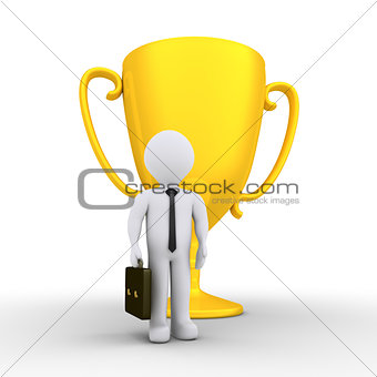 Businessman won the golden cup
