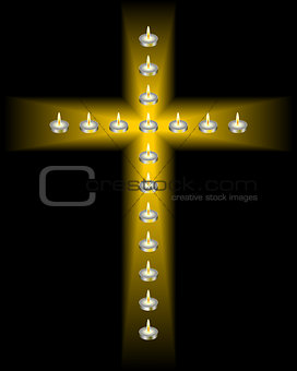 cross of candles