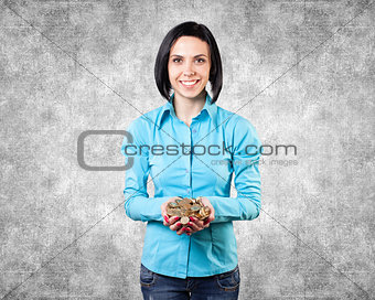 Girl with a coins