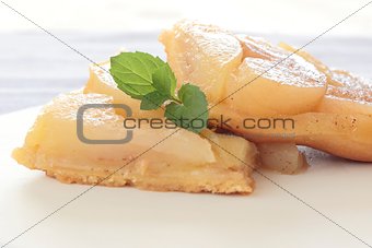 apple pie on white plate