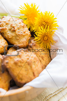 Cookies with dandelion's flowers