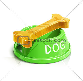 bowl with bone for dog
