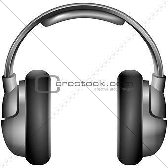 Isolated metallic headphones eps10 vector illustration