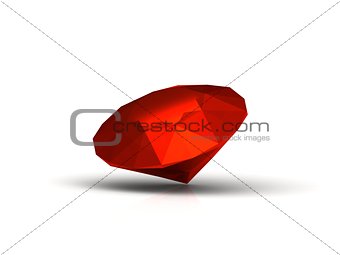 Beautiful ruby made in form of the diamond