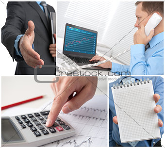 business theme photo collage