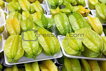 Starfruits in Packages Closeup