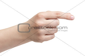 female teen hand to hold paper card