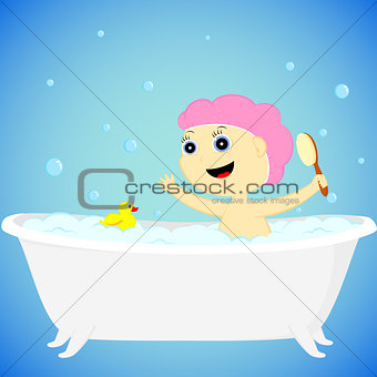 a girl in the bath