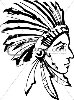 Indian chief (black and white)