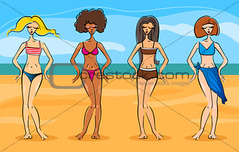 beautiful women in bikini or swimsuit