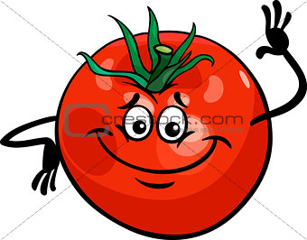 cute tomato vegetable cartoon illustration