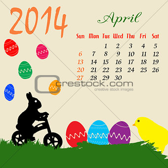 Calendar for 2014 April