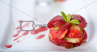 Beautiful strawberries dessert