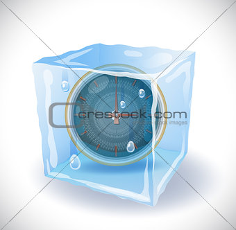 Ice cube with clock
