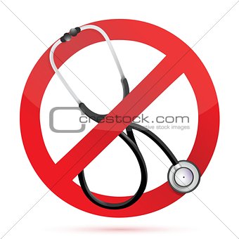 no medical help sign with a Stethoscope