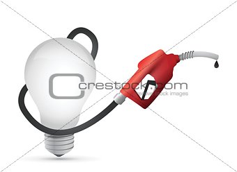 lightbulb with a gas pump nozzle