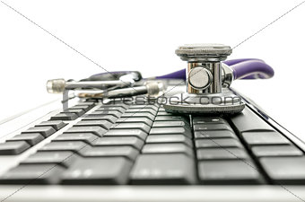 Computer keyboard with stethoscope