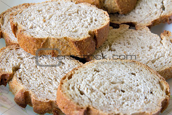 Sliced Sour Dough French Bread Closeup