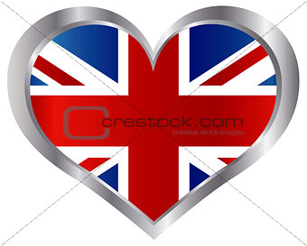England Union Jack Flag Heart