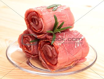 stack of raw roulade