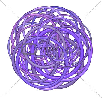 abstract round glossy torus shape in mixed purple on white