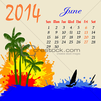 Calendar for 2014 June